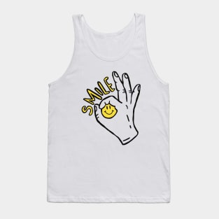 Smile | happy life | happy living | happy face | hands with happy face Tank Top